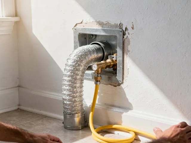 East Hemet Dryer Vent Cleaning certified technician performing specialized gas dryer vent cleaning in East Hemet